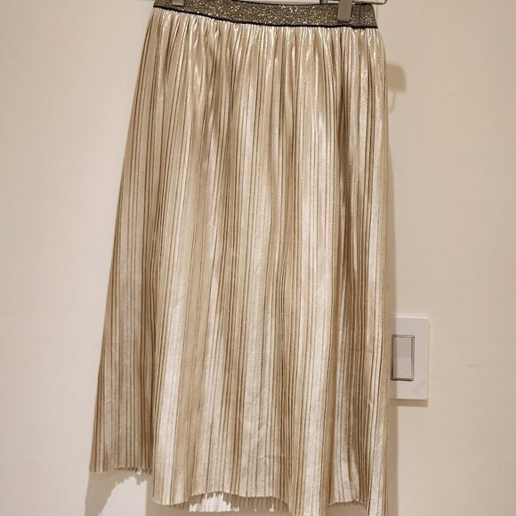Kate Spade Gold Pleated Skirt - Picture 1 of 5
